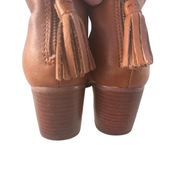 Tom's Carpe Diem Ankle Boots Booties Back Zipper with Tassel Size 6 Caramel - Picture 5 of 6
